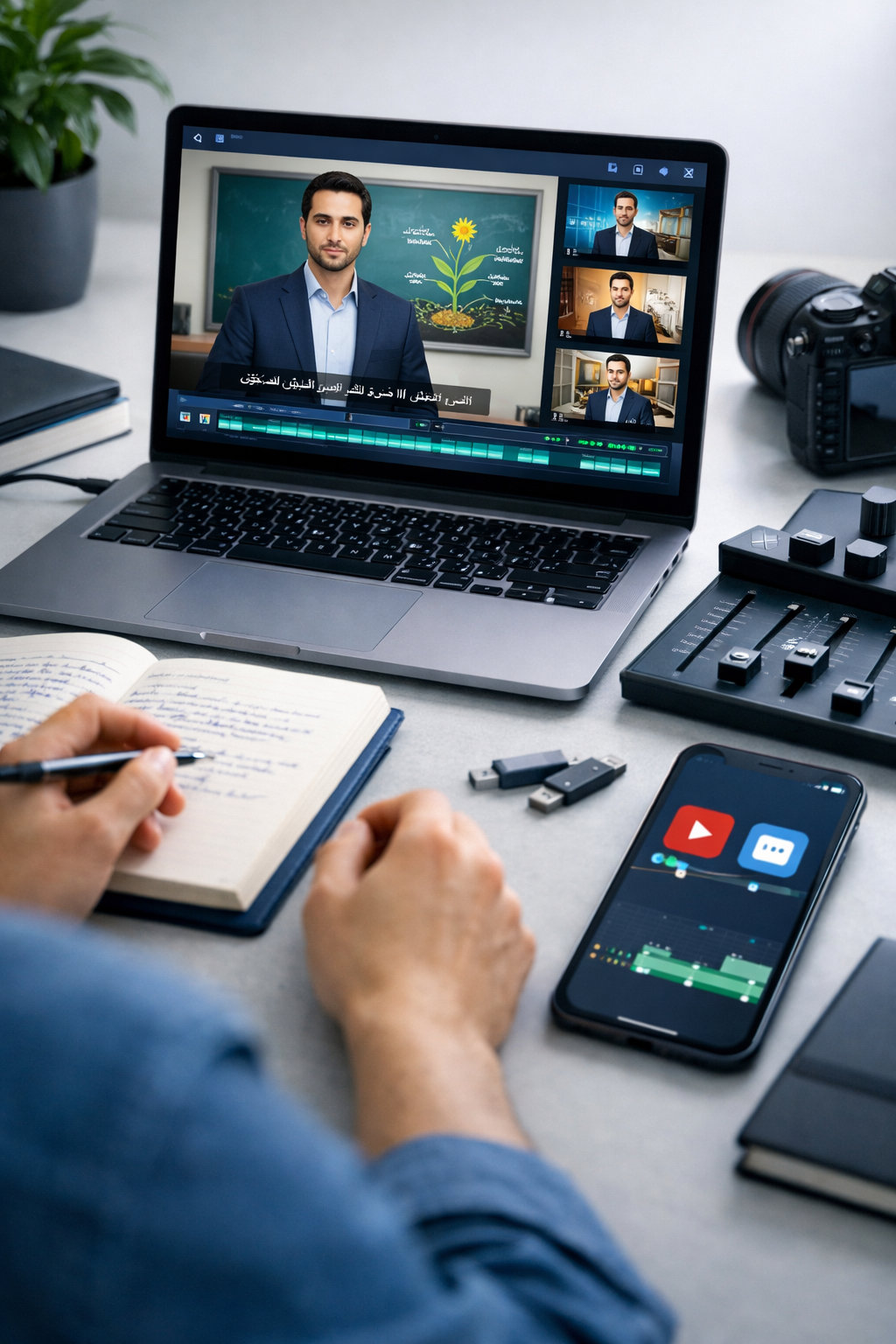 AI Video Creation Platform - محرر الفيديو التعليمي مع ممثل افتراضي وواجهة سهلة الاستخدام